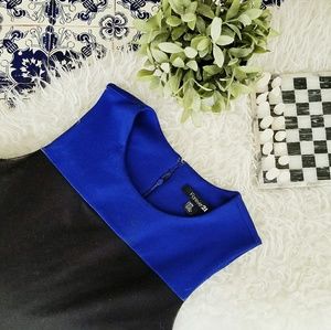 FOREVER21 blue and black color block dress